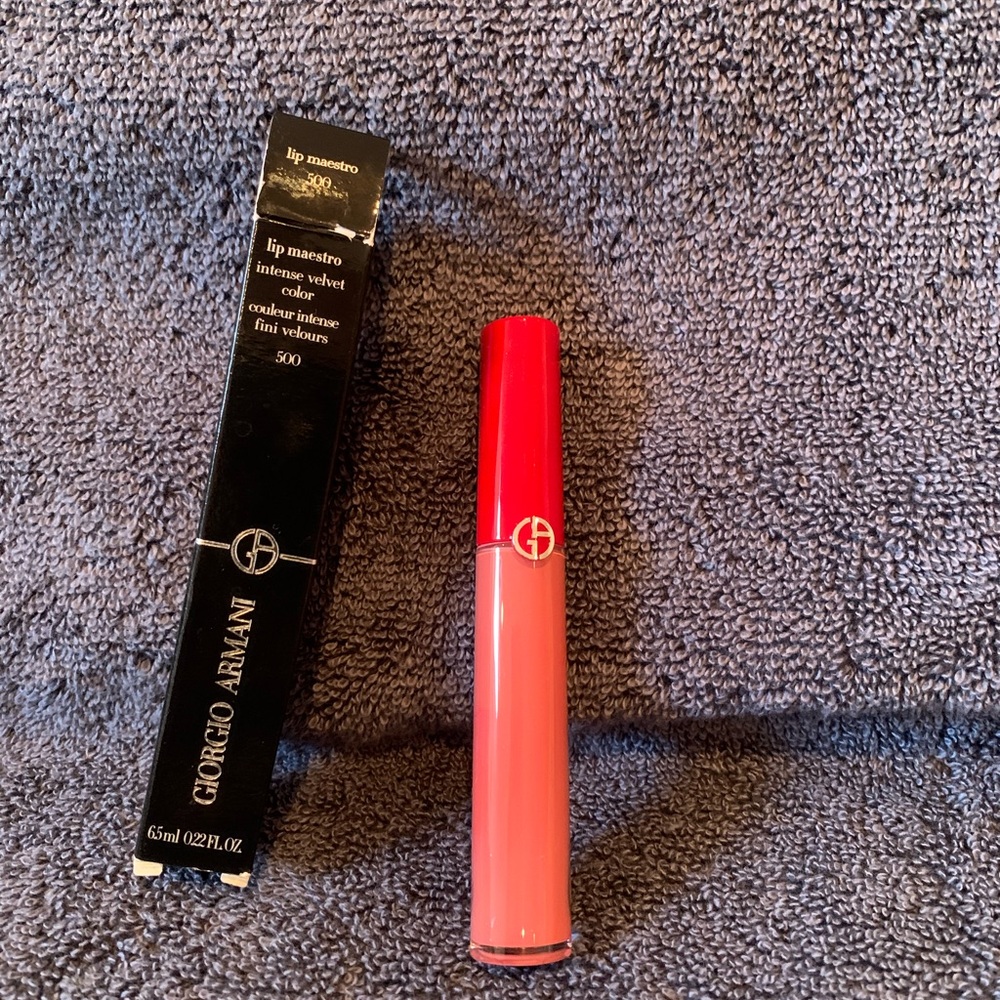 New in box! Giorgio Armani lip maestro intense velvet liquid lipstick color 500